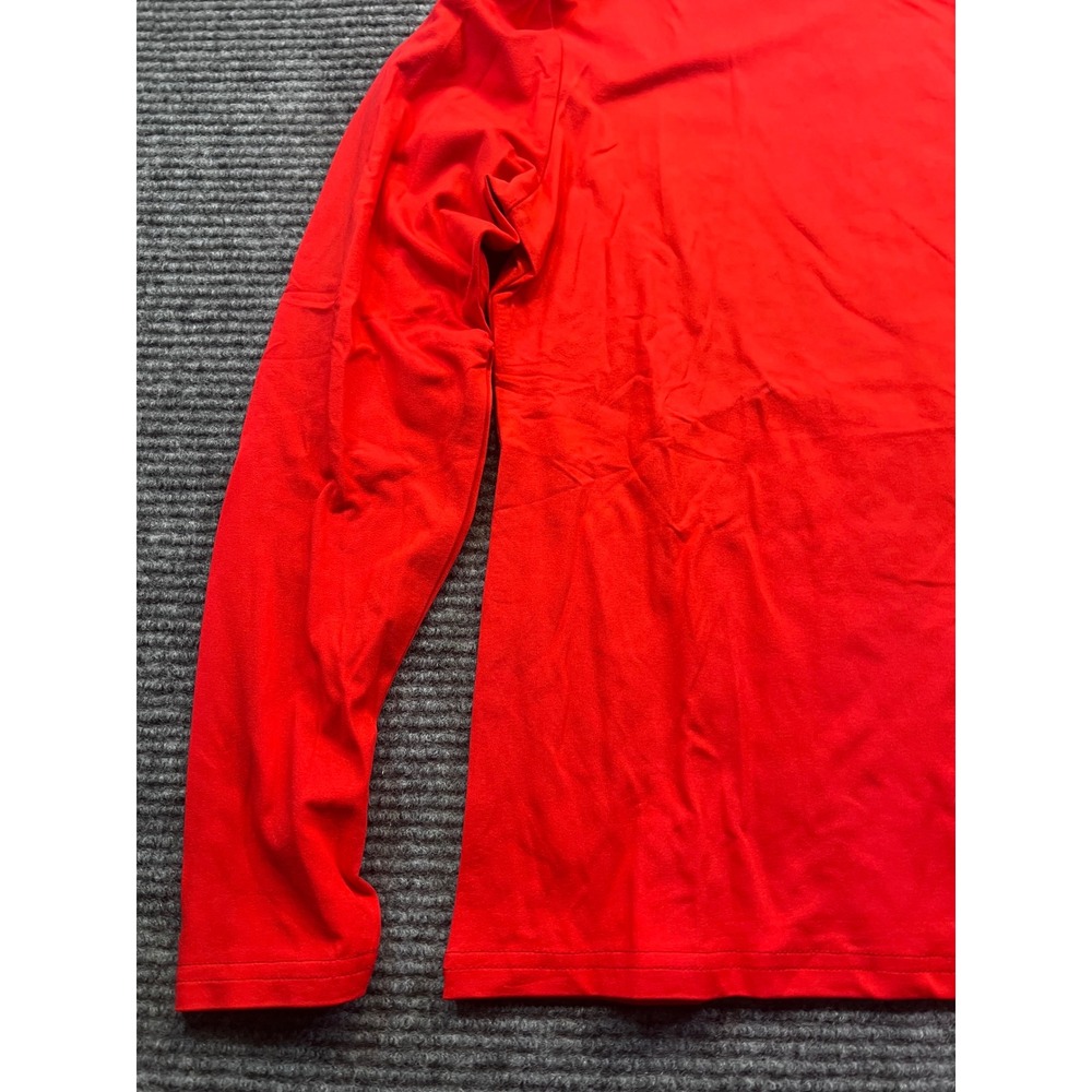 Womens Red Long Sleeve Crewneck T-Shirt Soft Cotton Blend Basic Top Size Small - Picture 3 of 7